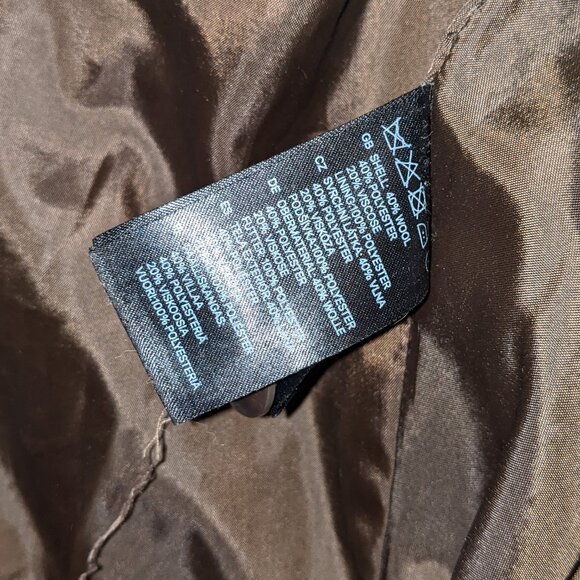 H & M Divided brown wool blend winter coat - Picture 3 of 5